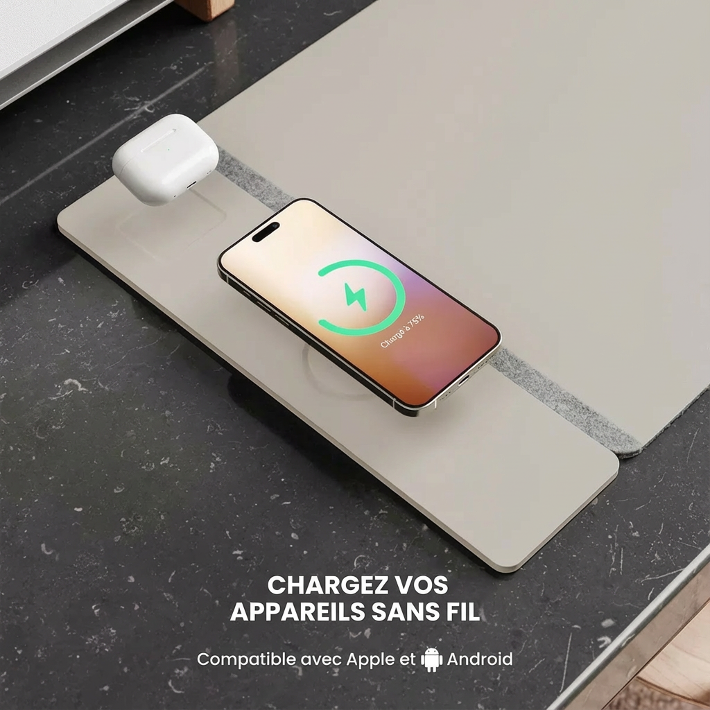 Tapis de souris Pro – Avec charge sans fil magnétique détachable