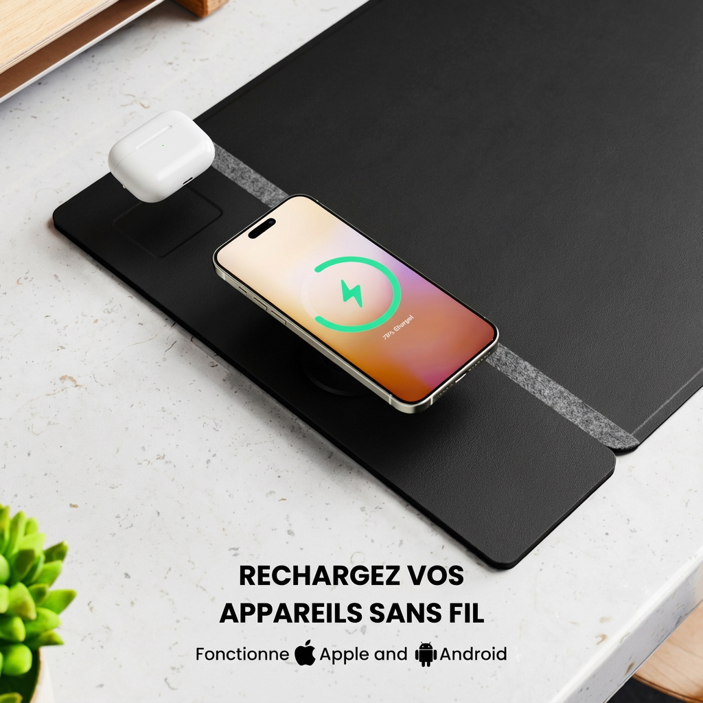 Tapis de souris Pro – Avec charge sans fil magnétique détachable