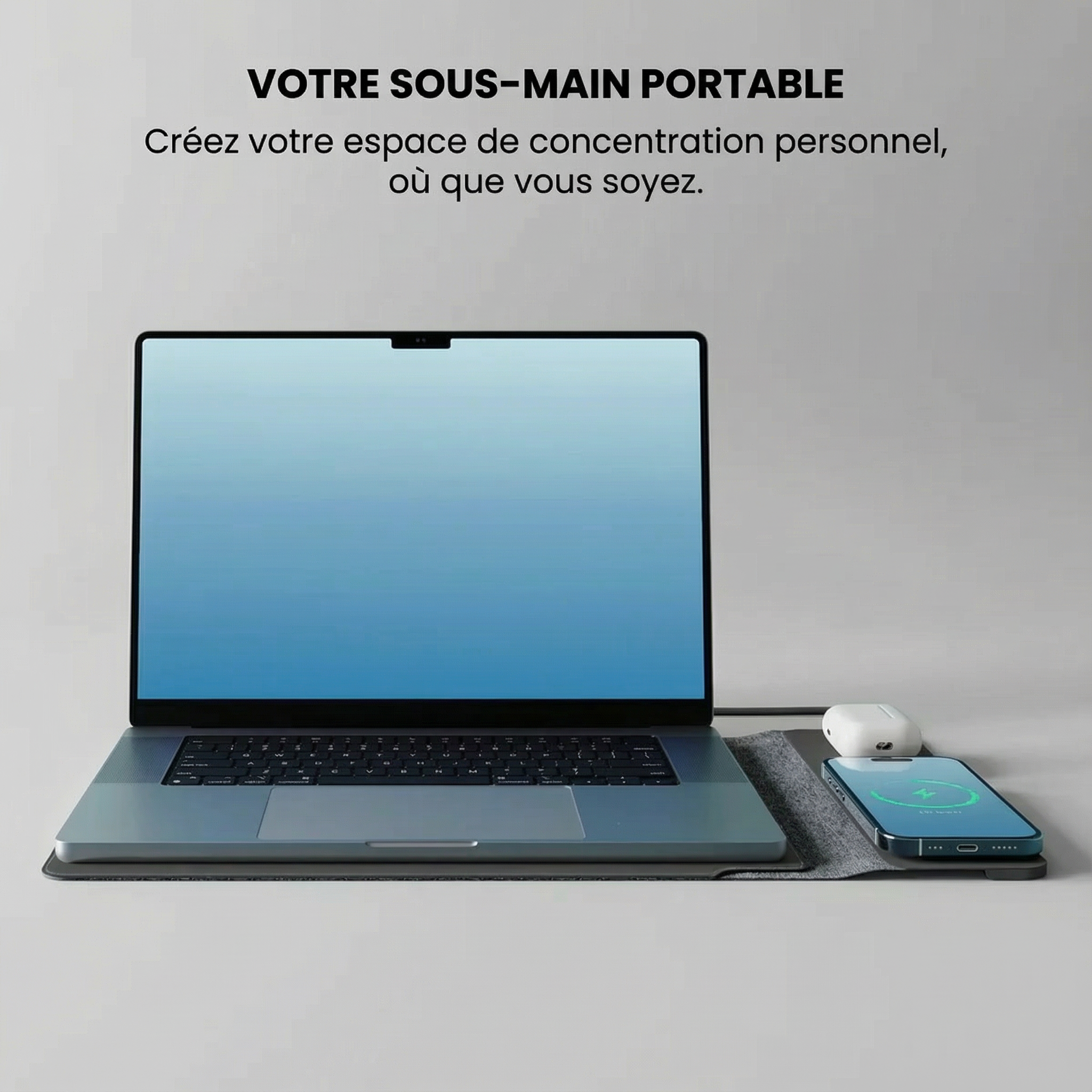 Housse PC Portable 4-en-1 avec Chargeur Sans Fil Intégré - NEVYON